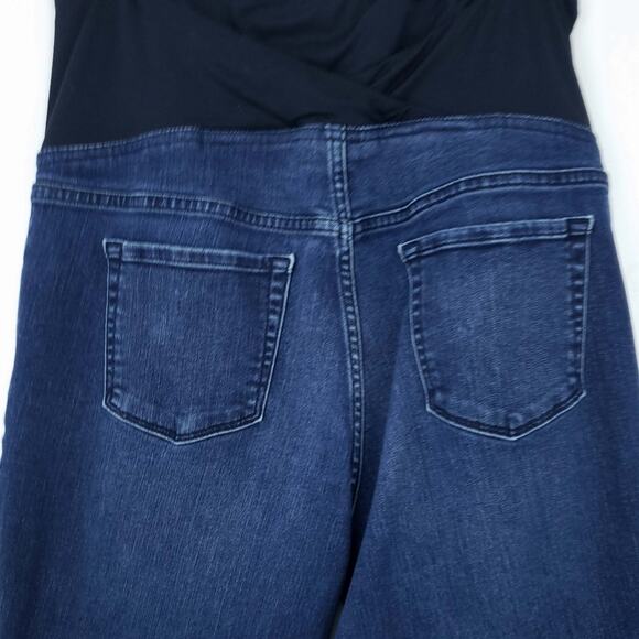 Isabel Maternity Skinny Jeans Dark Wash Jeggings Size 14 Crossover Panel - Picture 6 of 7